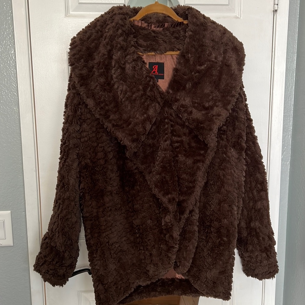 Adrienne Laundau faux fur coat